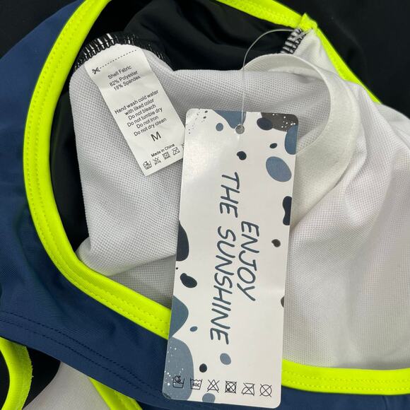 Enjoy The Sunshine 1 Piece Racerback Athletic Competitive Aerobic Bathing Suit M - Picture 4 of 9